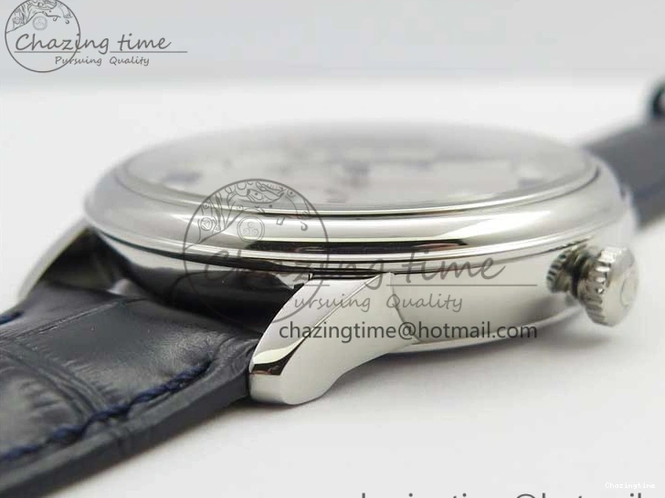 1218 Timeless De Ville Prestige Real PR SS ZF 1:1 Best Edition Gray Dial Blue Markers on Blue Leather Strap MIYOTA 7936